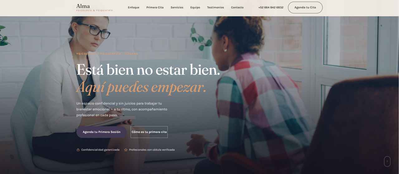 Sitio web de Alma Psicología